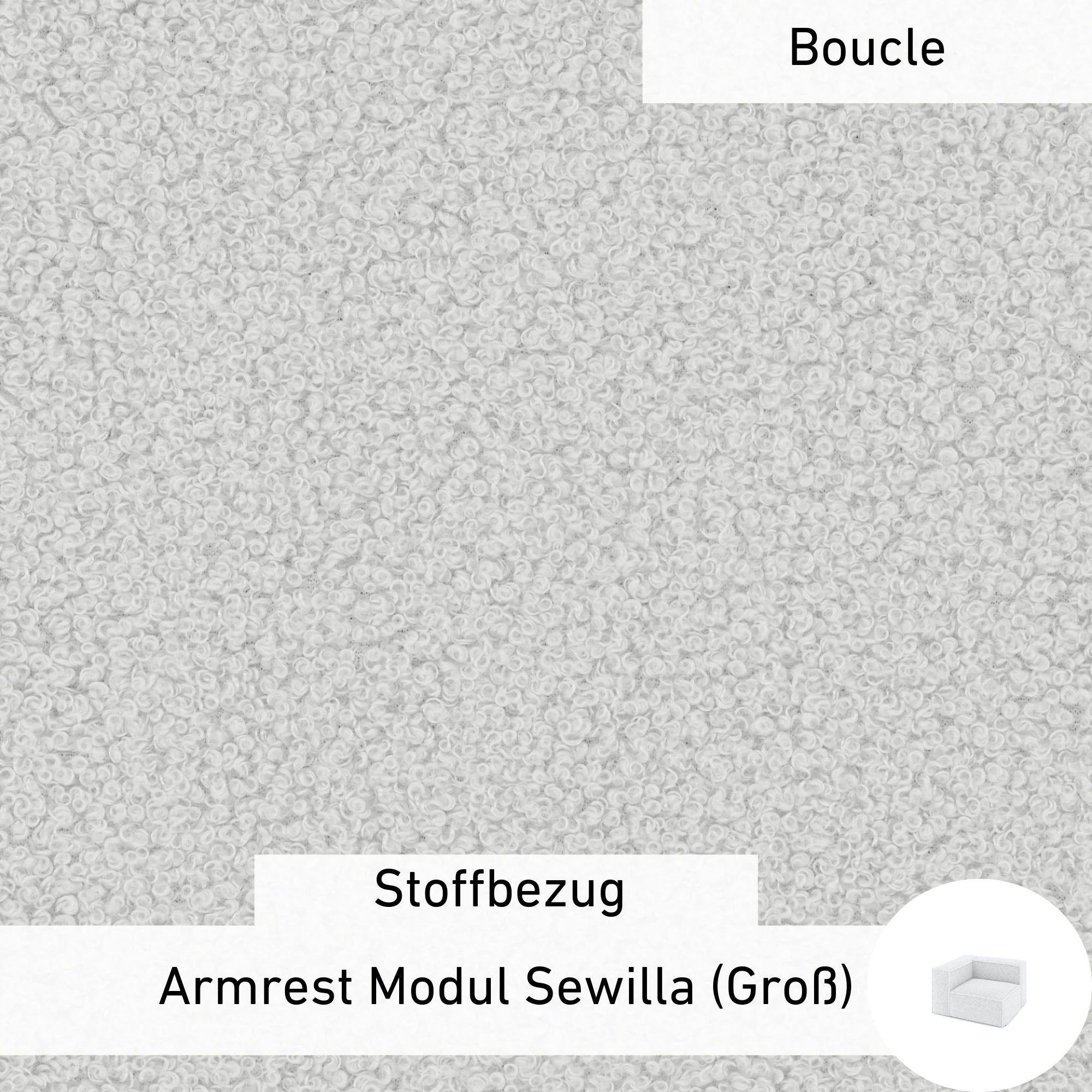 Rivestimento in tessuto - Bracciolo modulare Sewilla (grande)