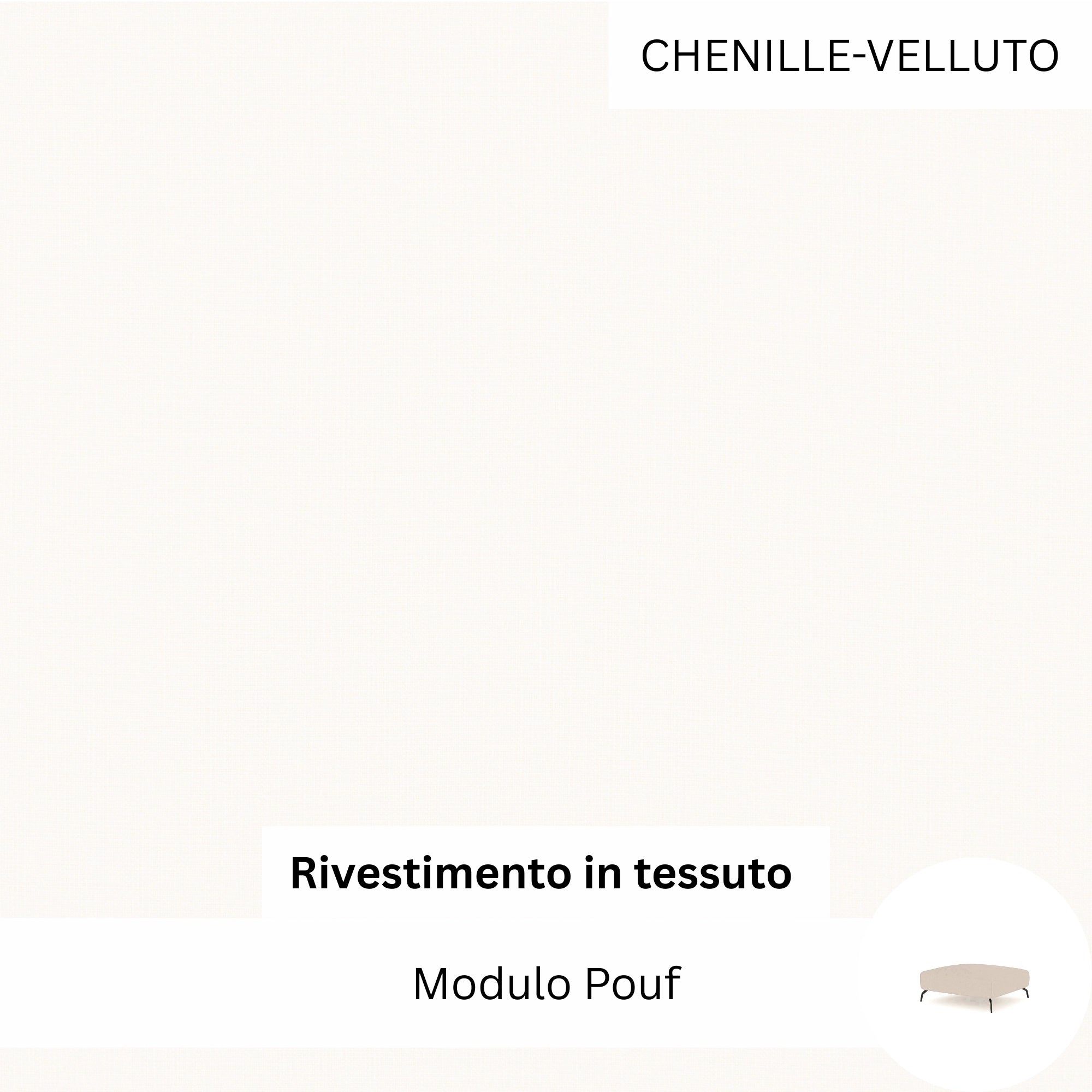 Rivestimento in tessuto - Modulo Pouf Ventora Lift