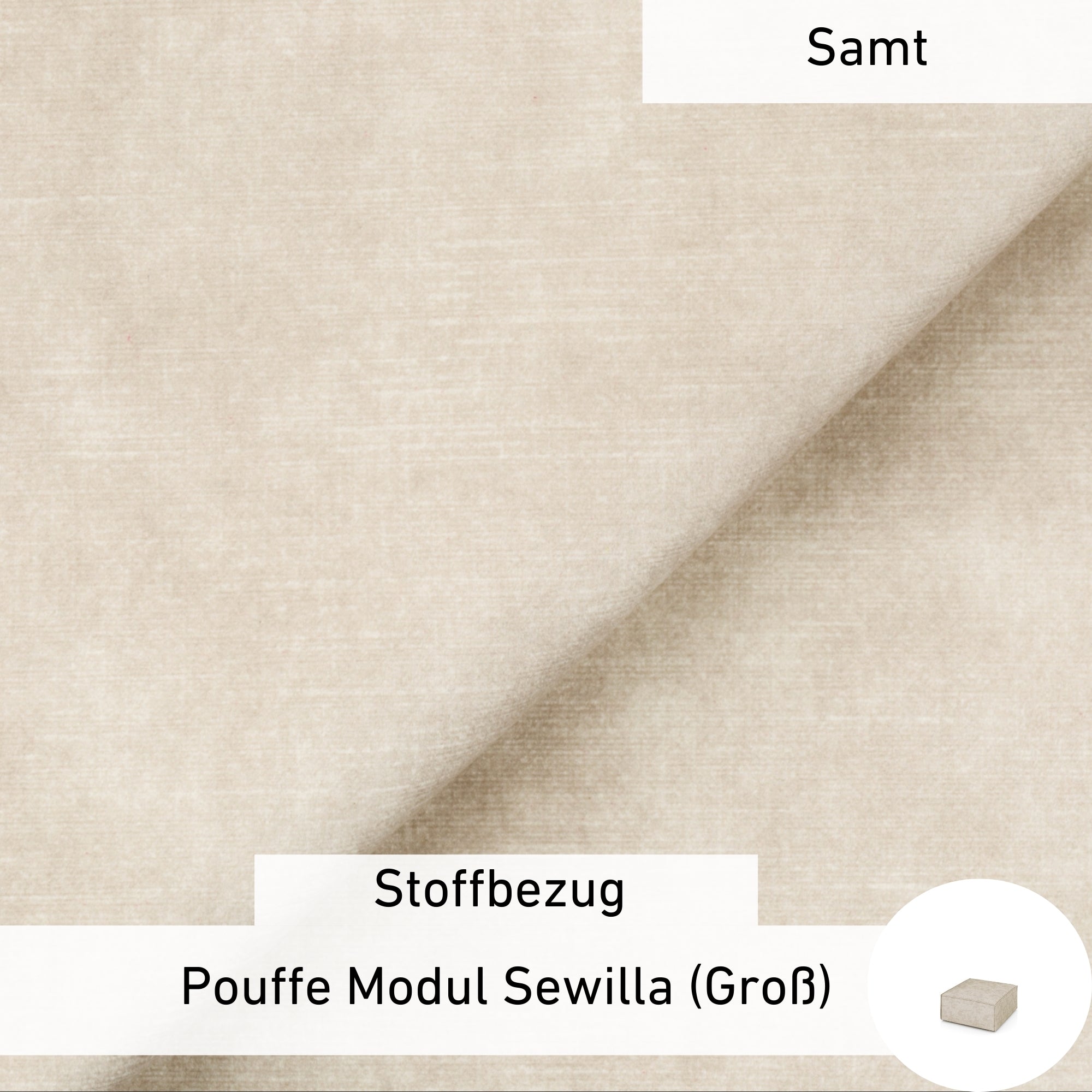 Stoffbezug - Pouffe Modul Sewilla (Groß)